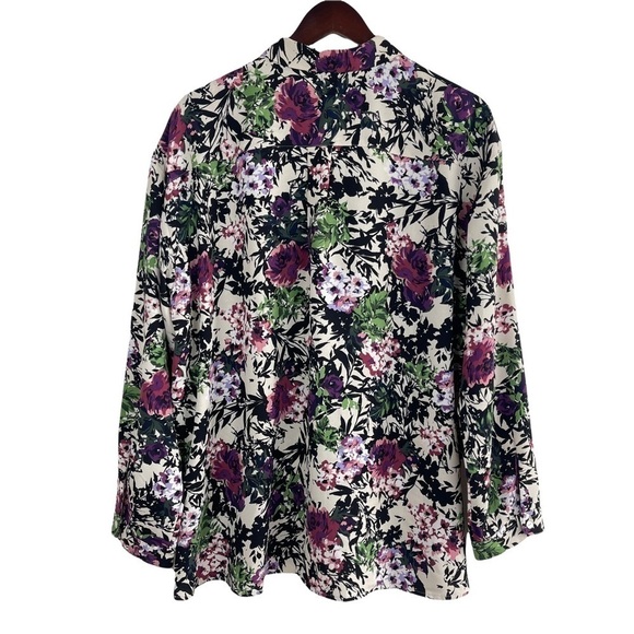 𝅺J. Jill Women’s Floral Print Button Up Shirt Blouse Size XL Lightweight - Picture 3 of 9